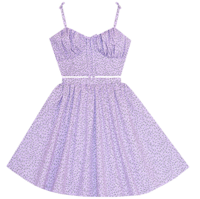 lilac overall dress