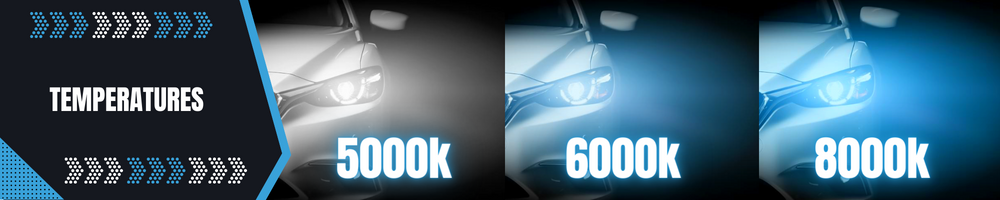 Xenon HID Colour Temperatures 5000k 6000k 8000k