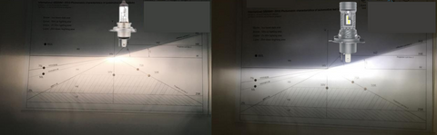 H7 LED Vs H7 Halogen beam pattern and light output.