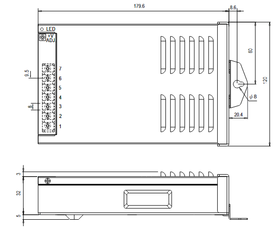 Meanwell ERP-200 Series ERP-200-12 ERP-200-24 LED Displays Power Supply