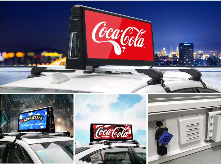 Taxi Top LED Display Screen Car Advertising LED Screen Roof Sign