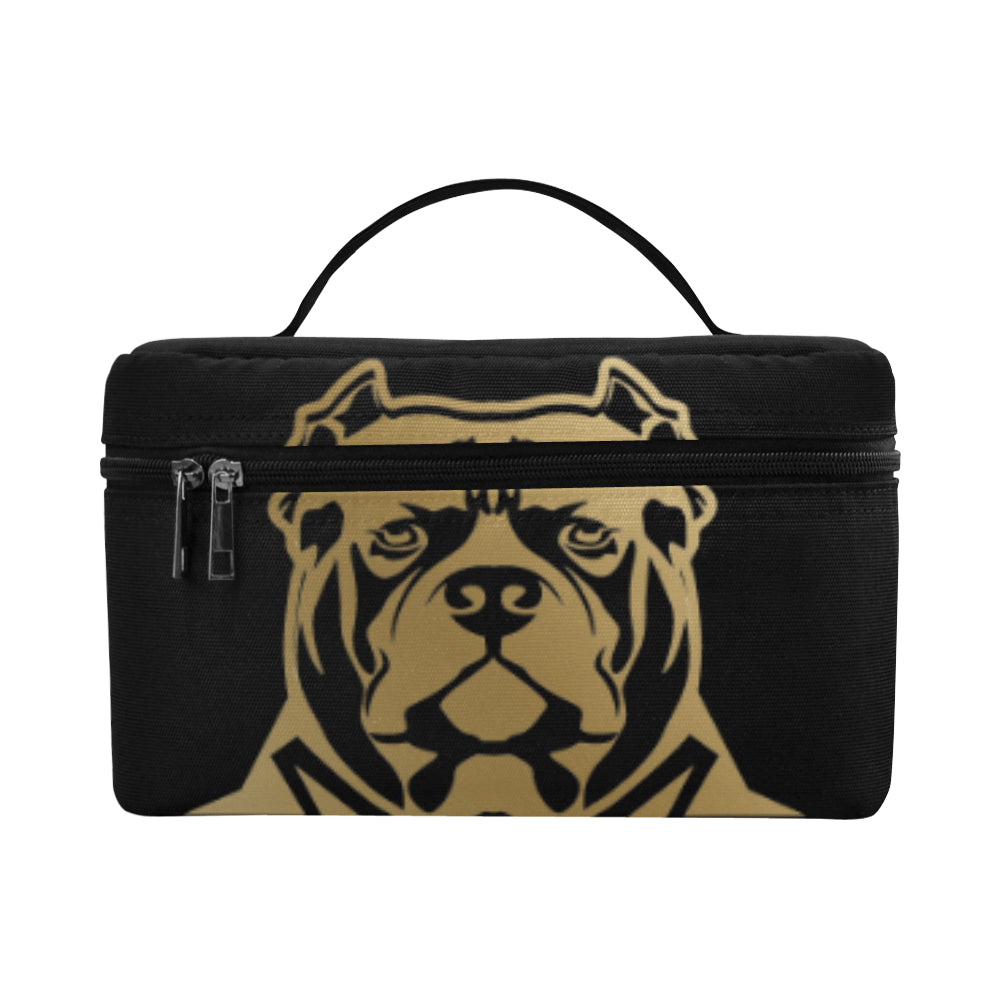 black and gold lunch box