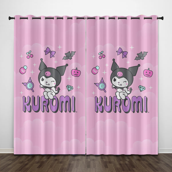 My Melody Kuromi Curtains Pattern Blackout Window Drapes – EBuycos