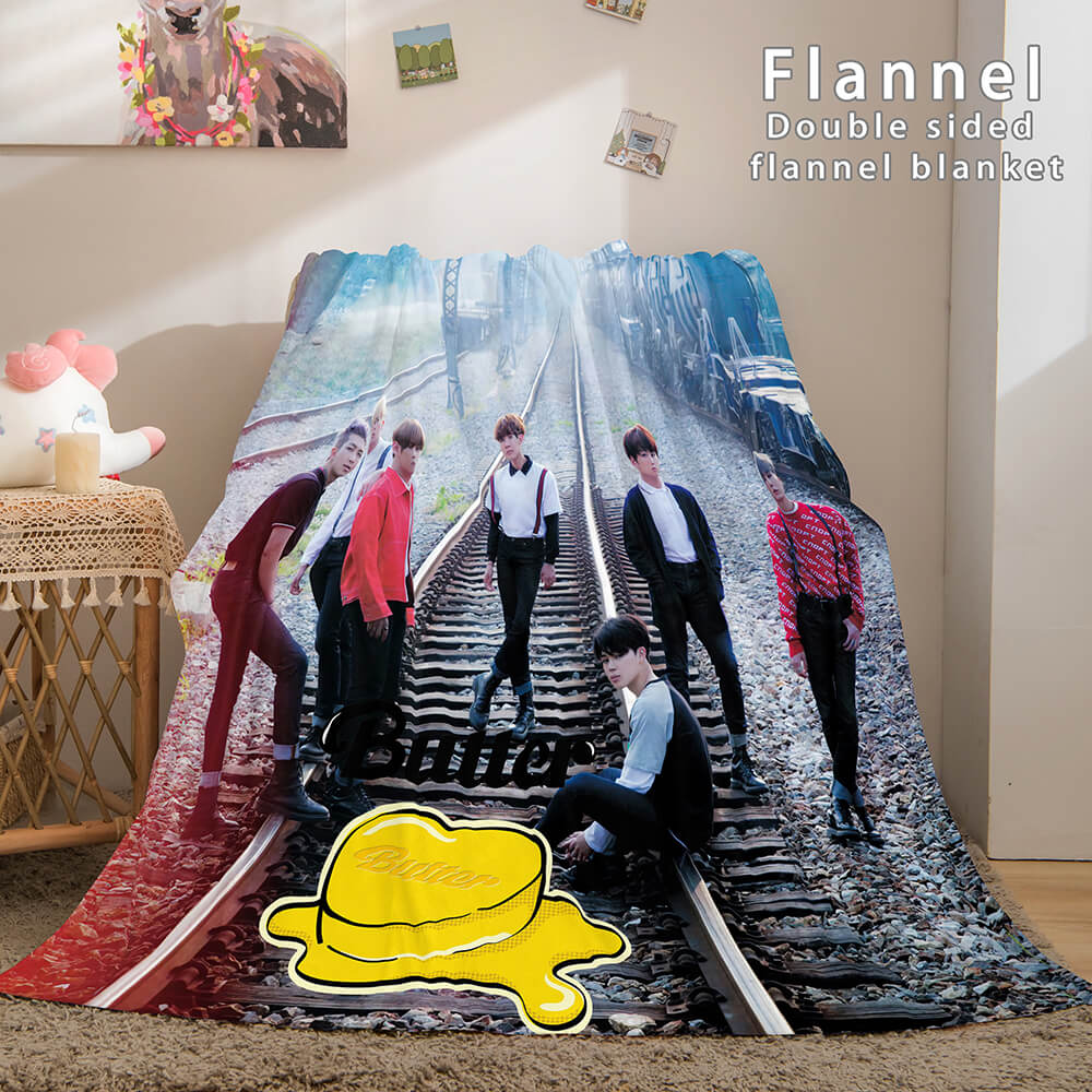 BTS Butter Bangtan Boys Cosplay Flannel Blanket Comforter Bedding Sets