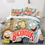 Backwoods Rick and Morty Cosplay 3 Piece Bedding Duvet Cover Sets - EBuycos