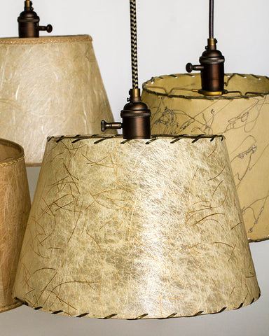 mid-century metallic golden strands shade