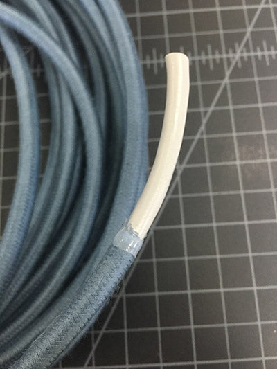 blue pulley cord with tape