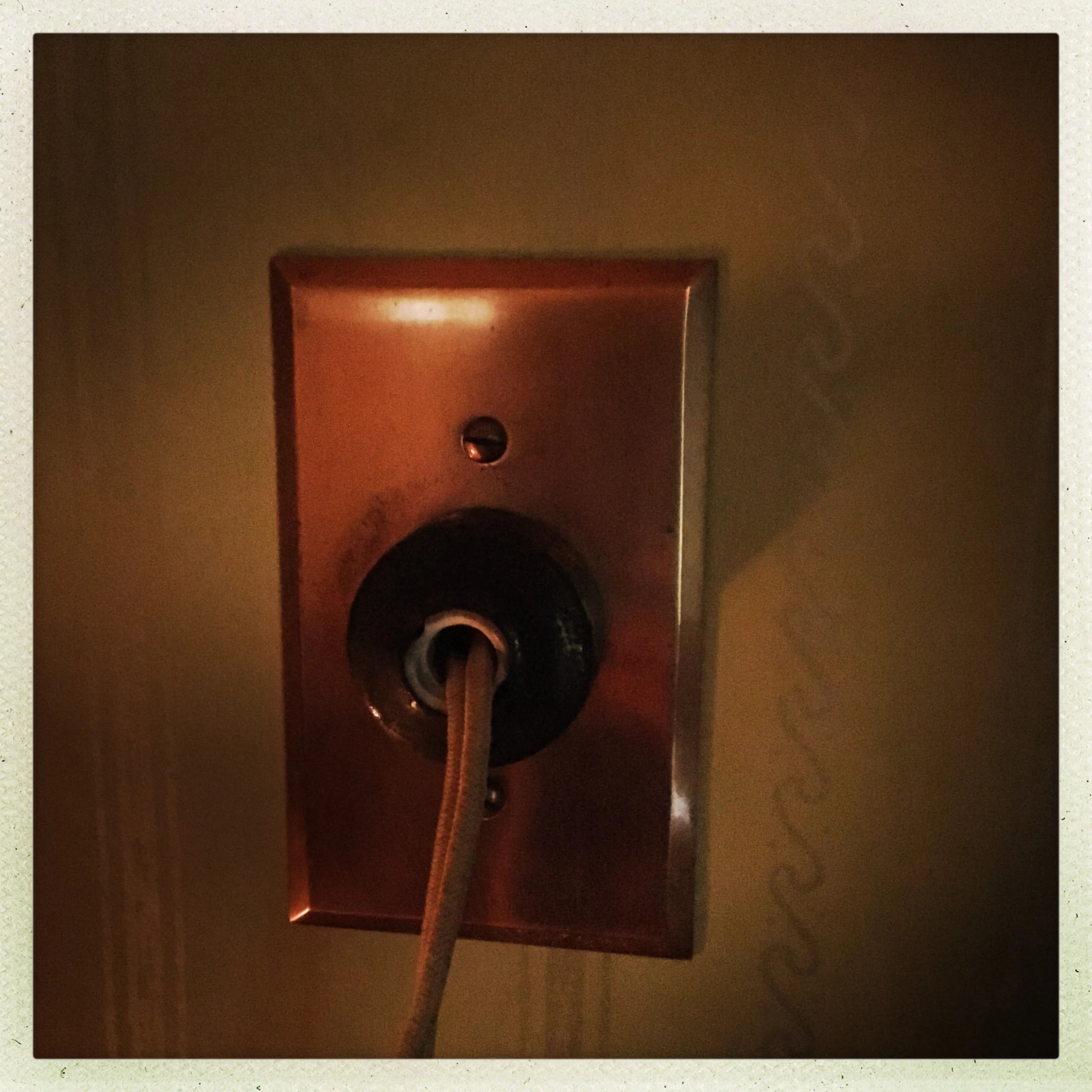 Old wire and plug at Wayside: Home of Authors, Concord, MA