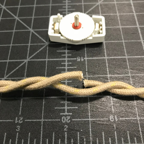 twisted pair with cut hot wire