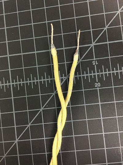 twisted pair with stripped ends