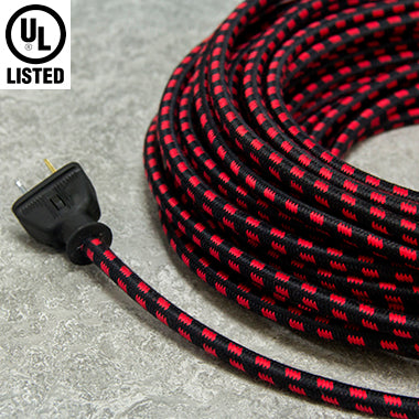 2-CONDUCTOR 18-GAUGE BLACK COTTON TWISTED WIRE WITH DOUBLE RED