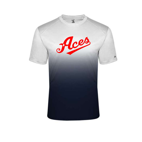 Aces Ombre Dri Fit Long Sleeve - Navy Youth Medium
