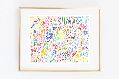 Happy Cactus Designs Rainbow Garden Art Print