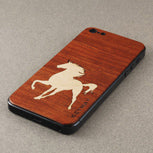 Bubinga BackBoard iPhone Skin with inlaid Maple Horse