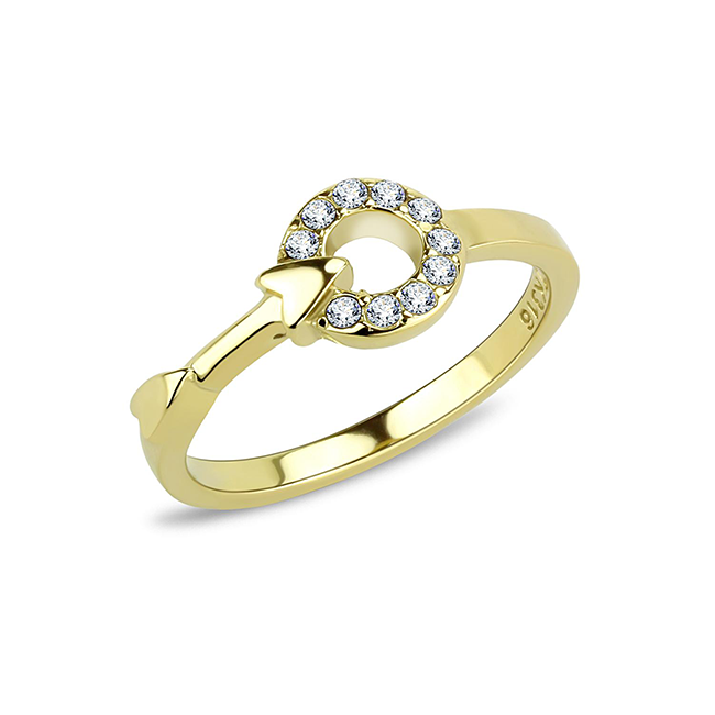 Amorous Round - Enchanting Gold and CZ Dainty Ring