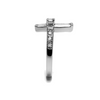 Cross of Faith - Decorated Cross Stainless Steel Ring with CZ Stone