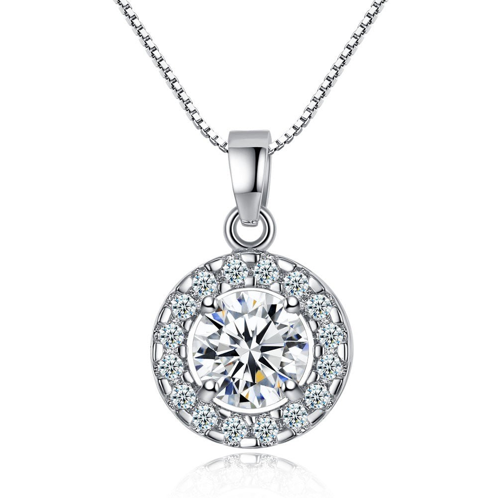 Everlasting Halo Necklace - A Gorgeous Halo CZ Stone Necklace