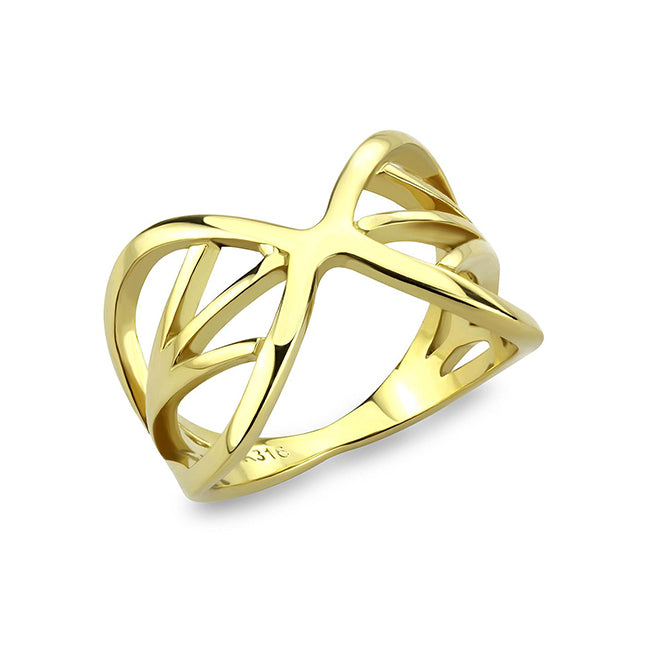 Lotus - Simple Open Style Stainless Steel IP Gold Plated Ring