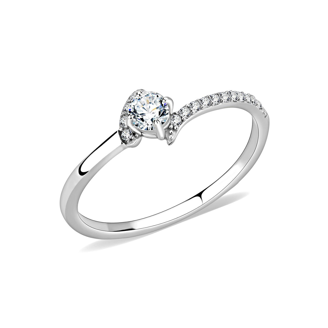 Silver Dreams - Delicate Women's Standout Wave Style CZ and 