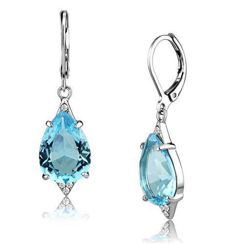 Pacific Blues - Stainless Steel Synthetic Glass Earrings | Blue Steel ...