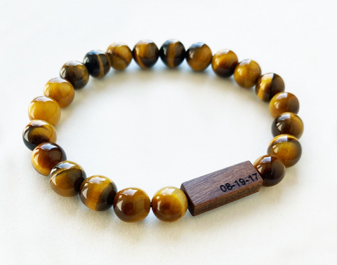 mens wood bracelet with engraving