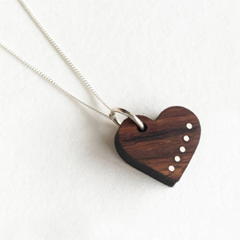 Silver Heart Inlay - 5th Anniversary Gift for Wife