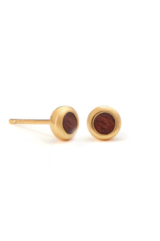 Round wood earrings, 5th anniversary gift