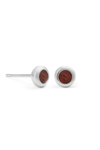 Wood sphere stud earrings - 5th anniversary gift - wood jewelry