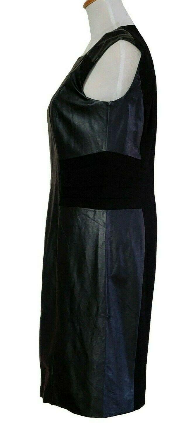 Monari Italia Women's Black Vegan Leather Dress With Lining Size  8 - SVNYFancy