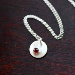 Birthstone Necklace Sterling Silver