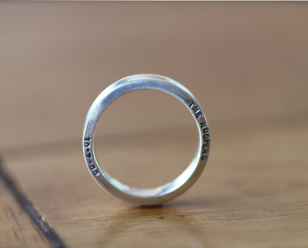 Custom Personalized Men's Wedding Band (S0334) | monkeysalwayslookshop