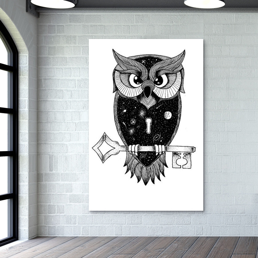 Drawing Cosmic owl Wall Art| Buy High-Quality Posters and Framed ...