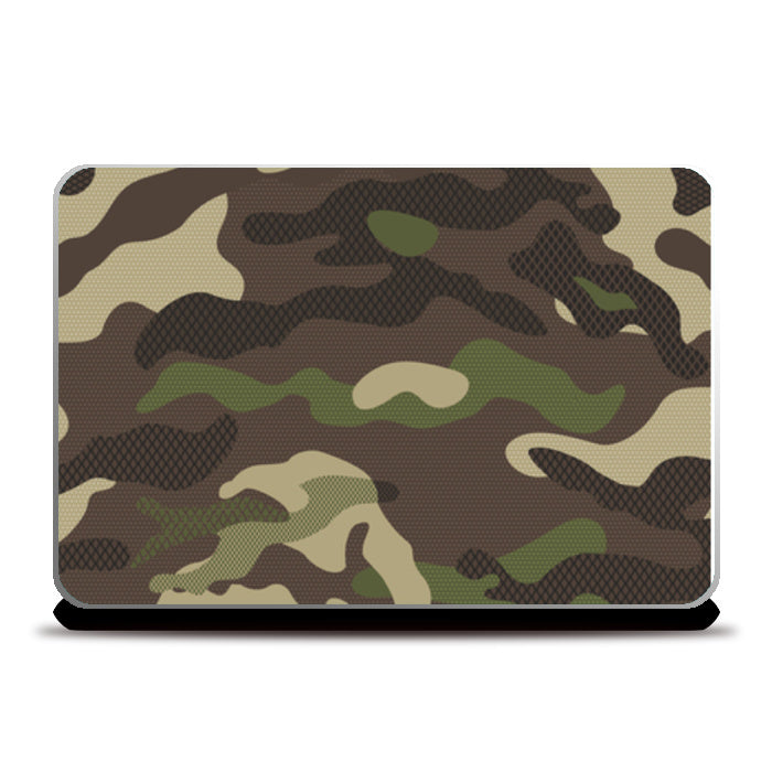 Camouflage Green Brown Laptop Skins | Artist : Creative DJ – PosterGully