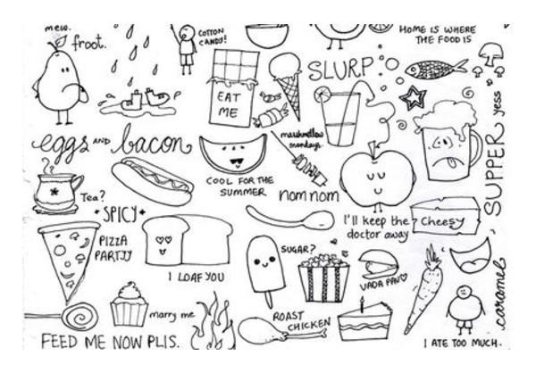 Food Doodle Art Wall Art Postergully Specials