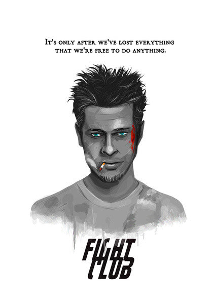 bradpitt-fight club Wall Art| Buy High-Quality Posters and Framed Posters  Online - All in One Place – PosterGully