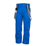 Royal Blue boys ski and snowboard pants with rehall branded suspender straps with cargo pants pockets