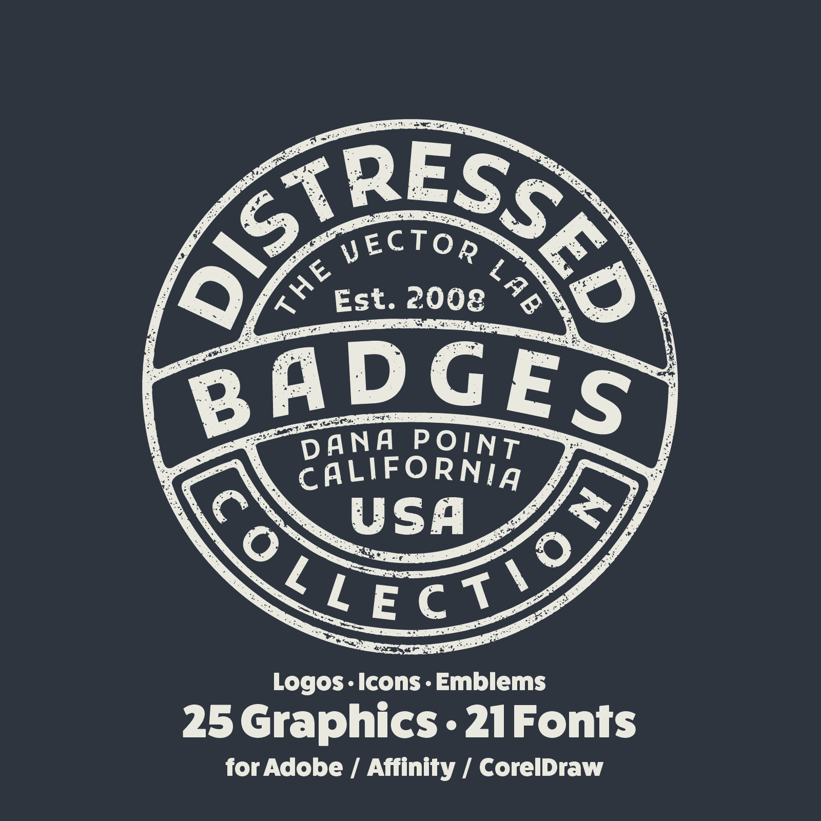 Distressed Badges - TheVectorLab product image