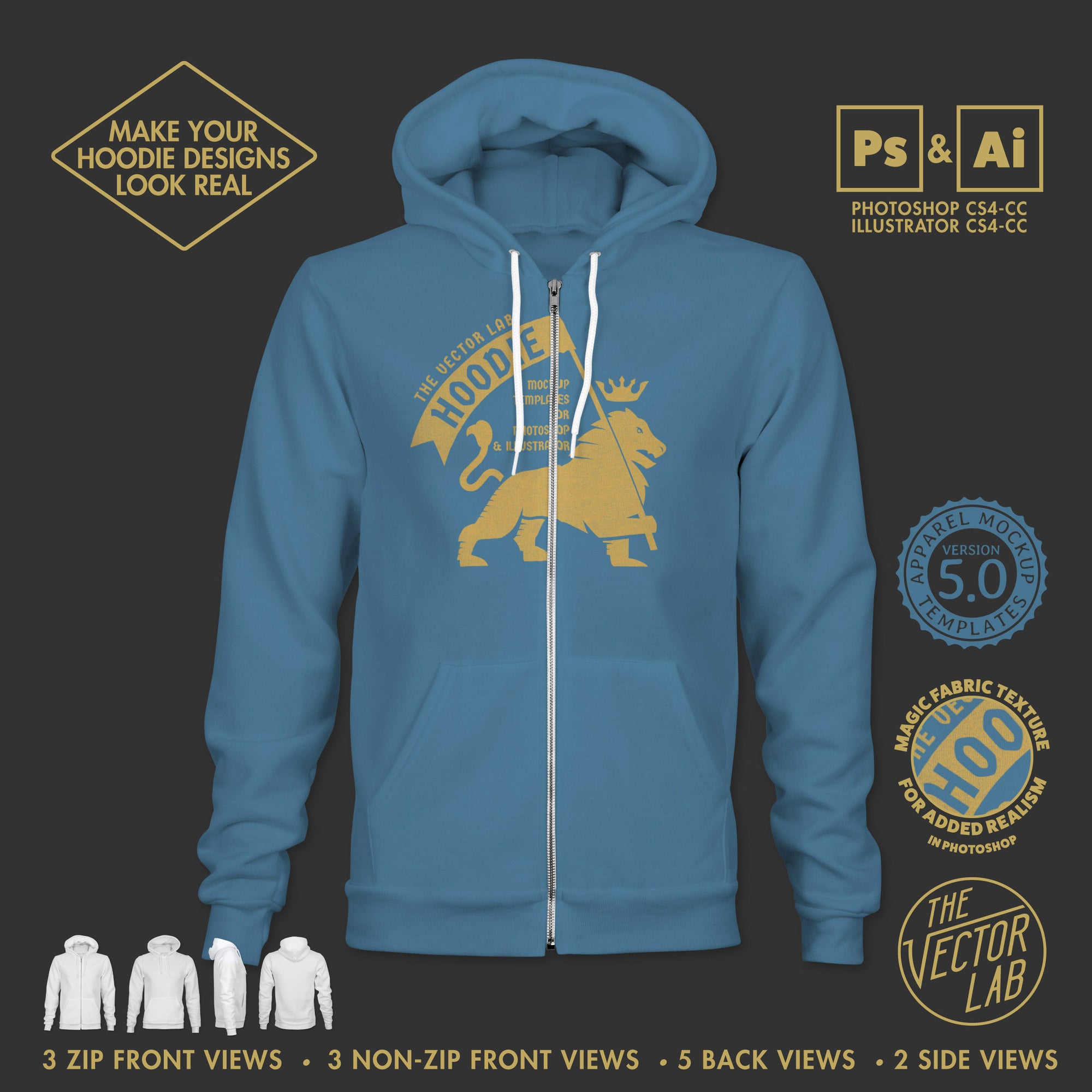 Download Men's Hoodie Mockup Templates for Adobe - TheVectorLab