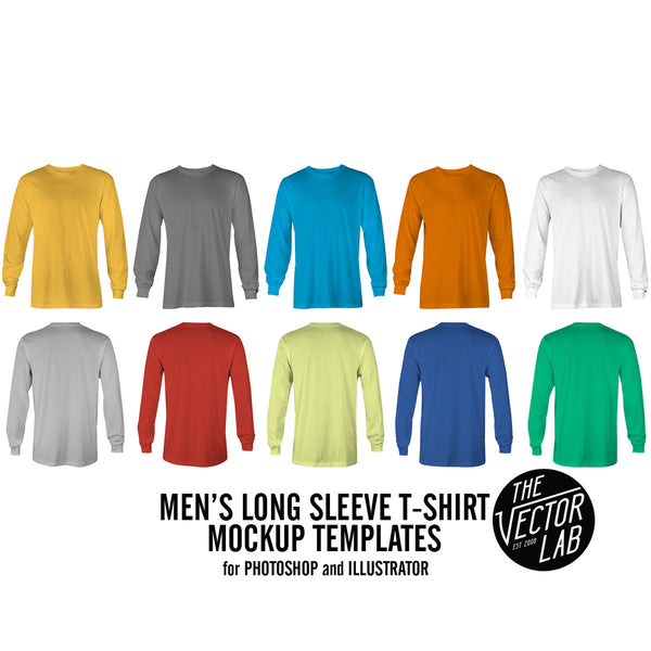 Download Men S Long Sleeve T Shirt Mockup Templates Thevectorlab