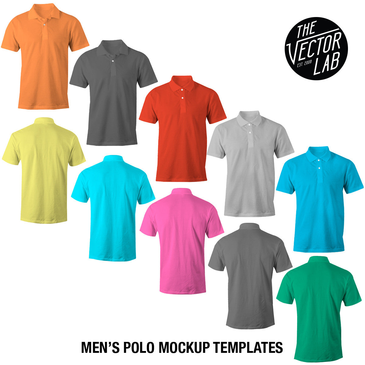 Download Men's Polo Mockup Templates - TheVectorLab