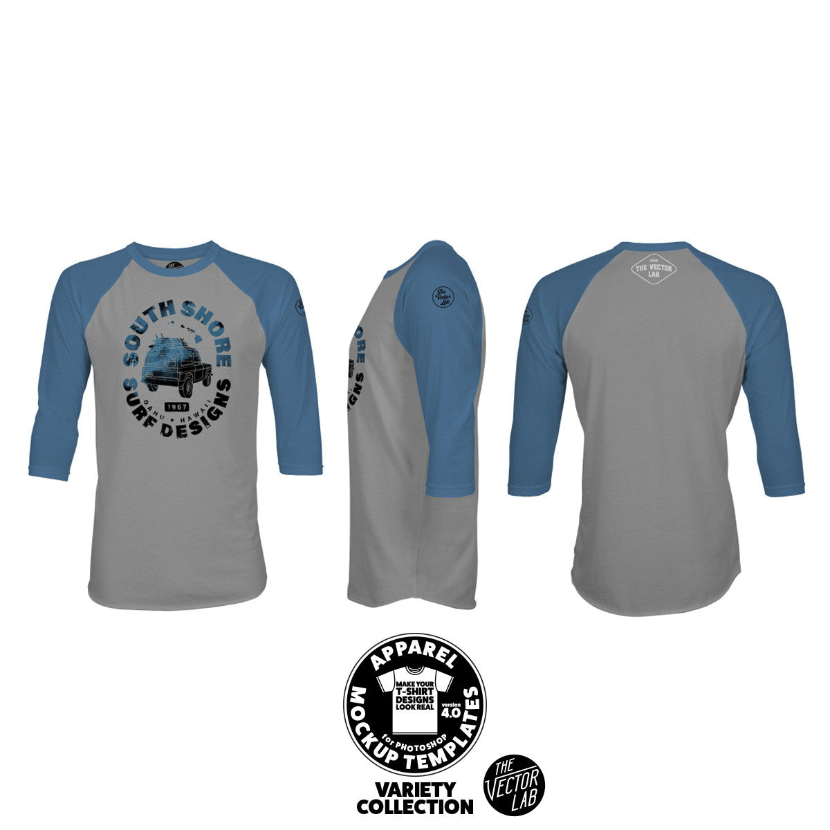 mockup kaos neck v cdr Variety   Apparel TheVectorLab Templates Collection Mockup