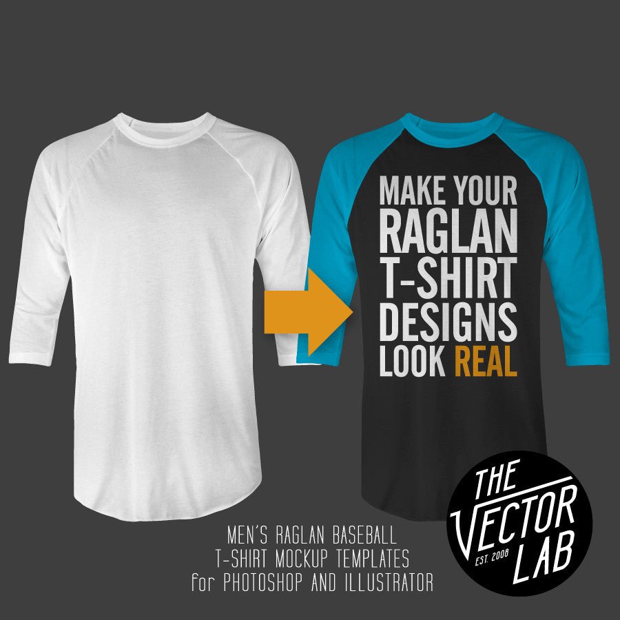 raglan cdr mockup t shirt Raglan TheVectorLab Mockup Templates Shirt   T Men's