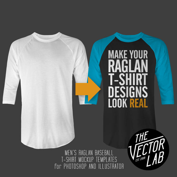 Men's Raglan T-Shirt Mockup Templates 