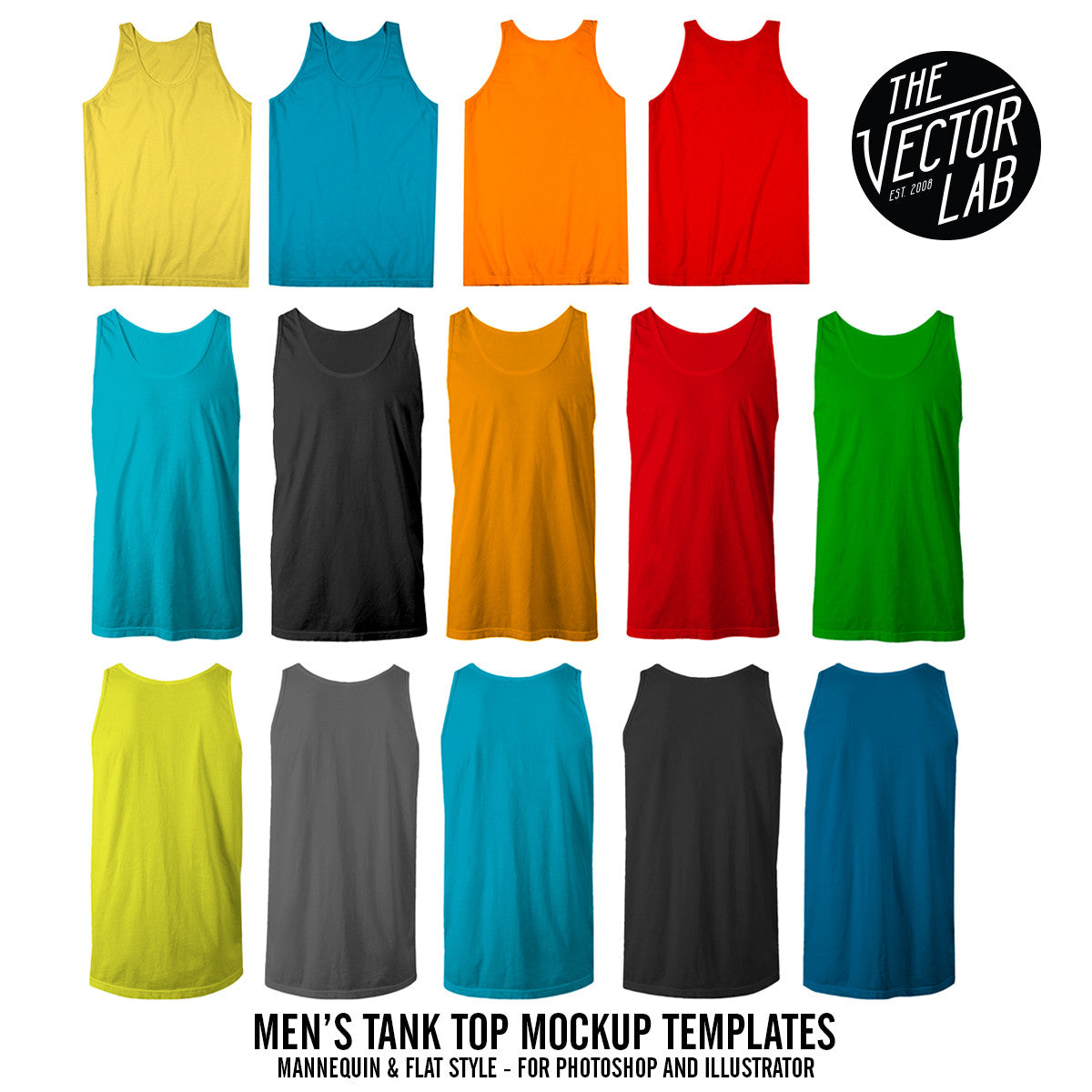 Download Men's Tank Top Mockup Templates - TheVectorLab