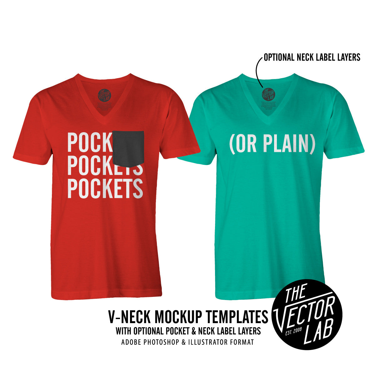 Download Men's V-Neck Mockup Templates - TheVectorLab