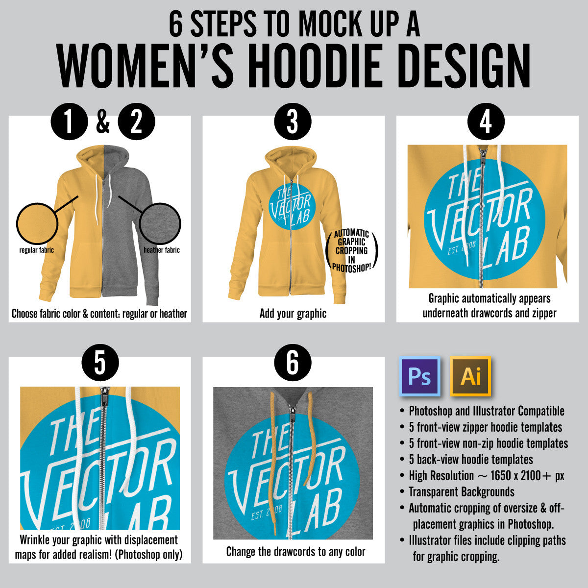 Download Women's Hoodie Mockup Templates - TheVectorLab