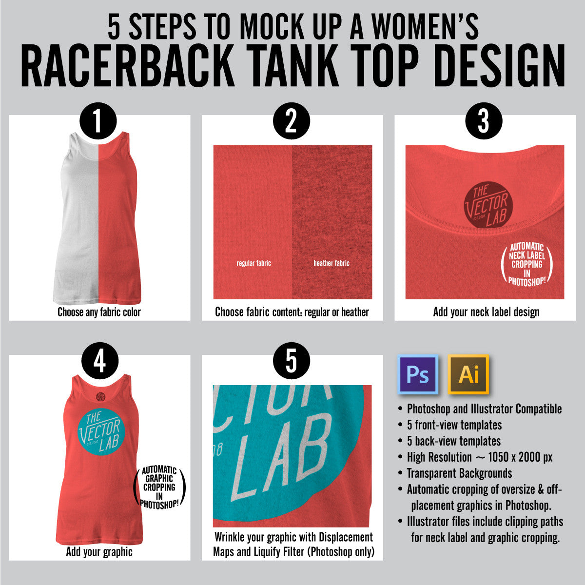 Download Women's Racerback Tank Top Mockup Templates - TheVectorLab