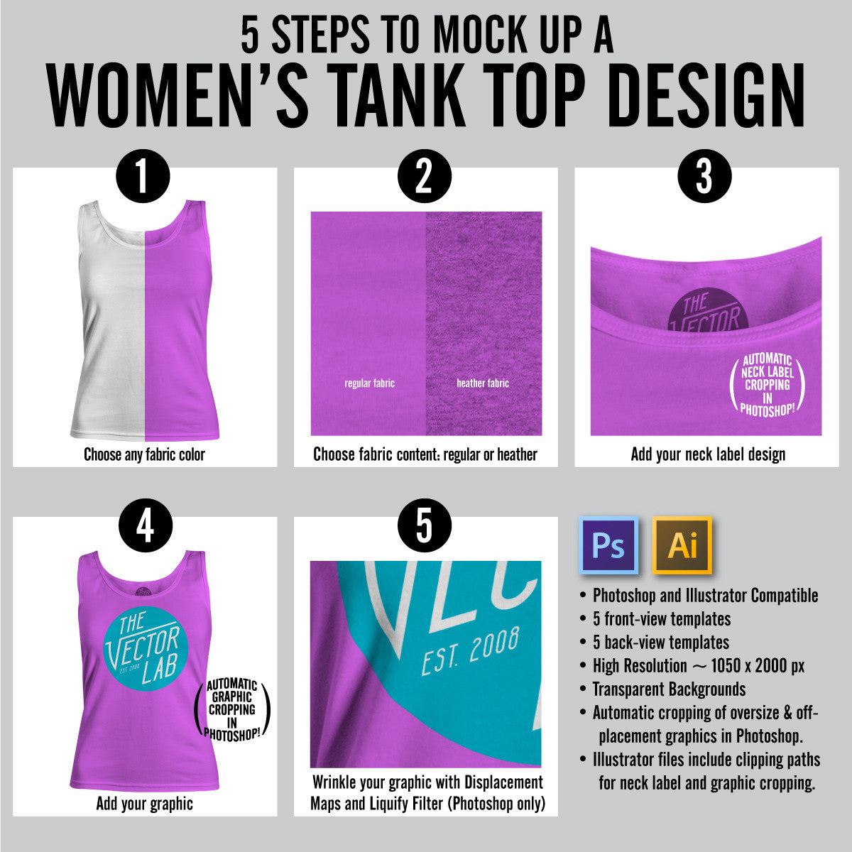 Women's Tank Top Mockup Templates - TheVectorLab