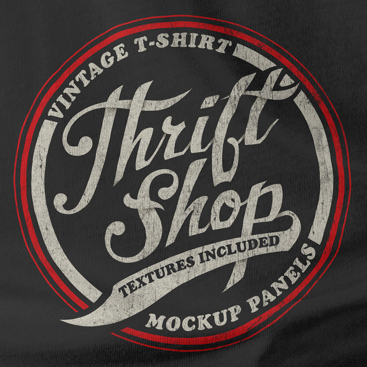 Thrift Shop: Vintage T-Shirt Texture Template - TheVectorLab