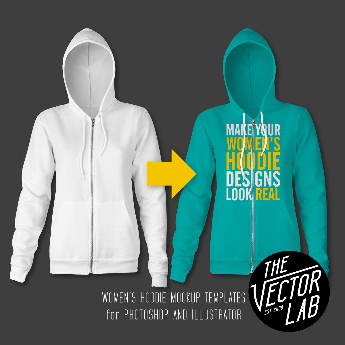 Women's Hoodie Mockup Templates - TheVectorLab